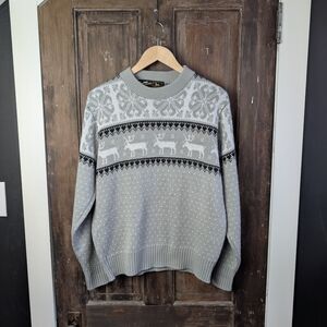 John Deere Nordic Reindeer Sweater Wool Blend Cabin Core Outdoorsy | Fits M/L